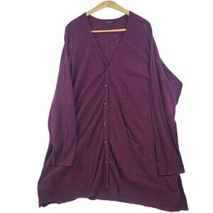 Torrid Light Weight Purple Knit Cardigan Button Front Pockets Woman's 5x